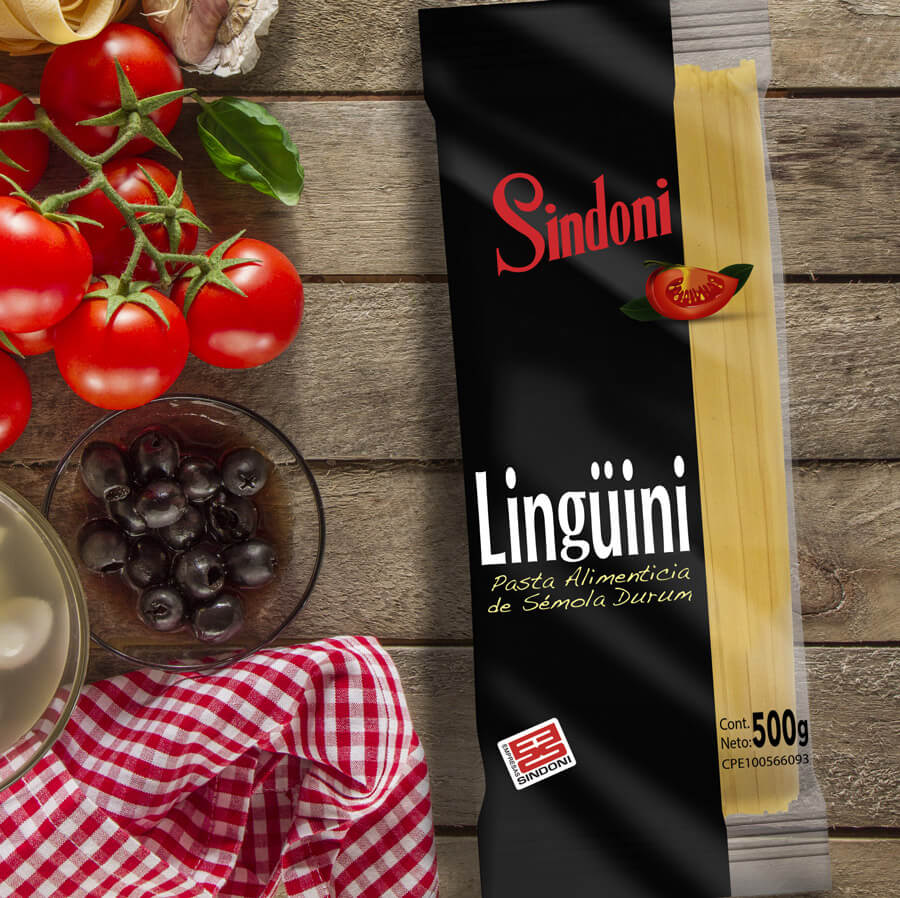 Pasta Sindoni Lingüini Package Design