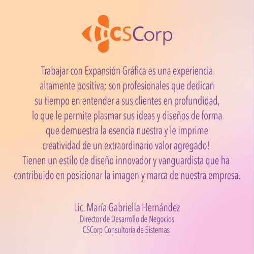 CS Corp Testimonial con Expansion Grafica
